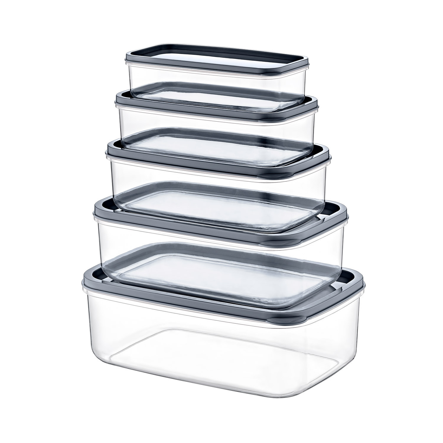 Set 5 Recipientes Herméticos para Alimentos, de forma Rectangular 7house Accesorios de Cocina 1